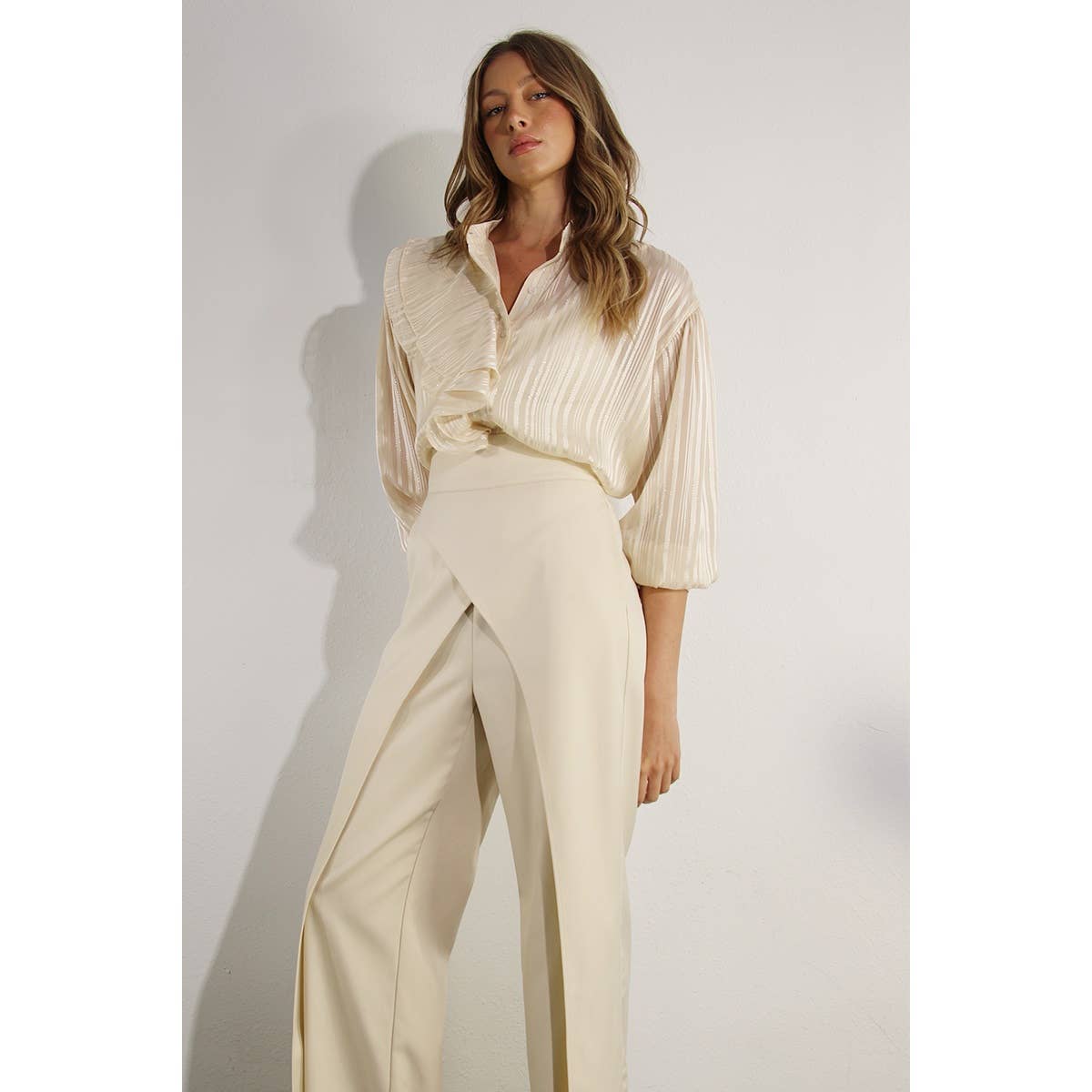 Mulla - FLY AWAY  BACK TIE PANTS: CREAM BEIGE / L