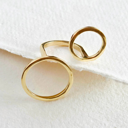 Bisjoux - Brass ring open circle adjustable handmade double ring
