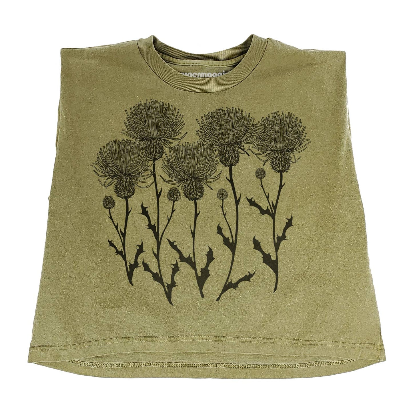 Supermaggie @ Faire - Thistles Maisie Heavyweight Muscle Tee: Off Black / Md