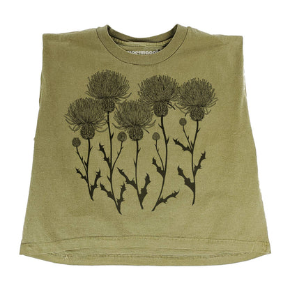 Supermaggie @ Faire - Thistles Maisie Heavyweight Muscle Tee: Off Black / Lg