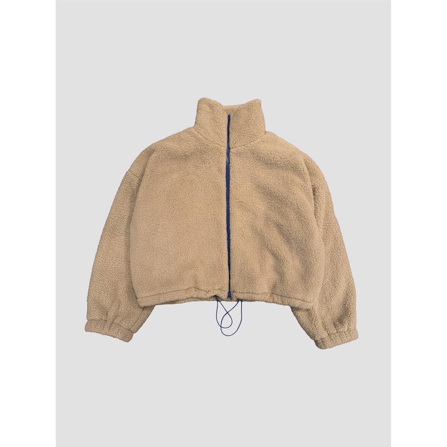 The Blank Lab - CONTRAST ZIP SHERPA JACKET-AAB648: GREEN / PINK ZIP / S-M-L(2-2-2)