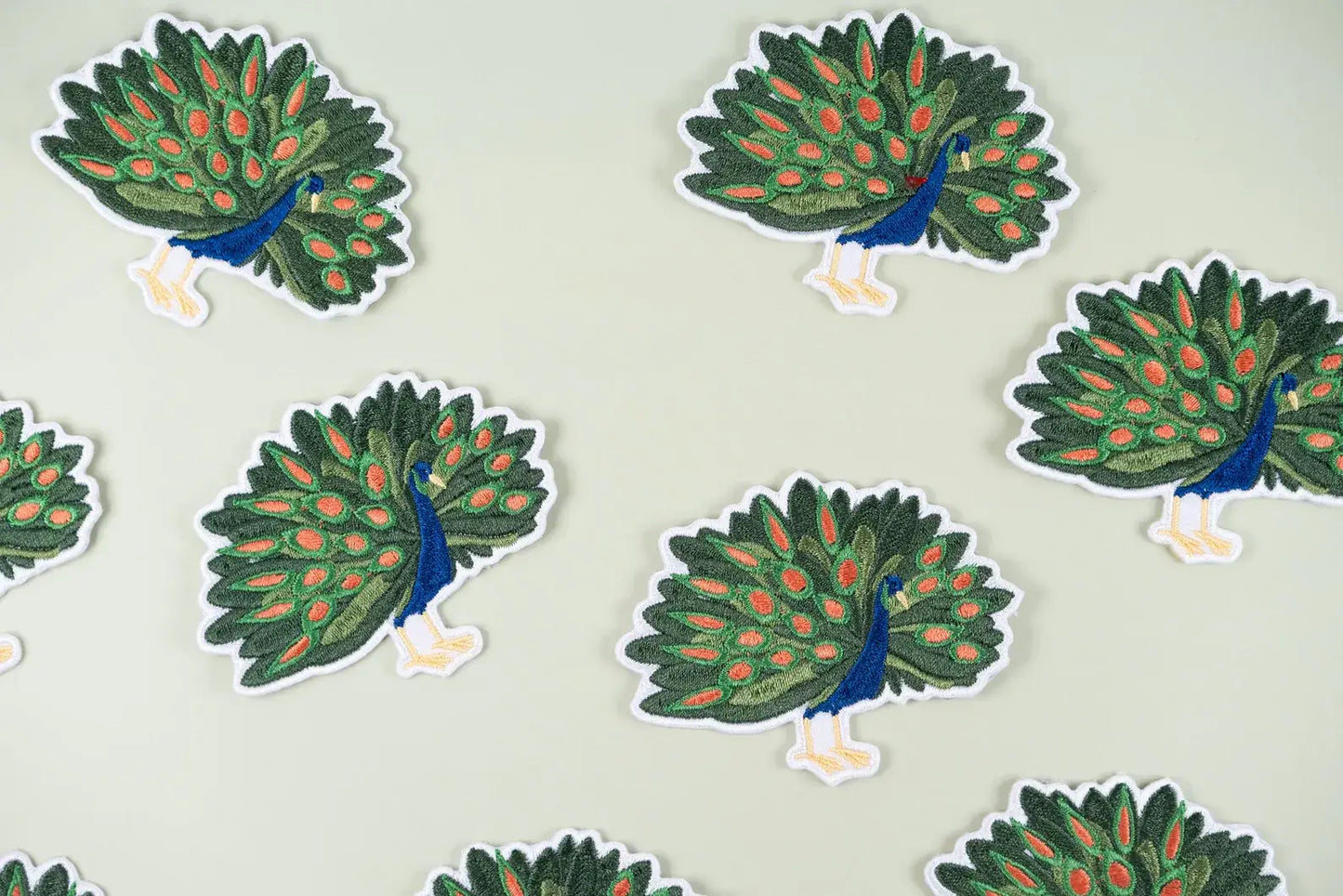 Field Trip Threads - Peacock Embroidered Iron On Patch Bird Feather Hats Jackets