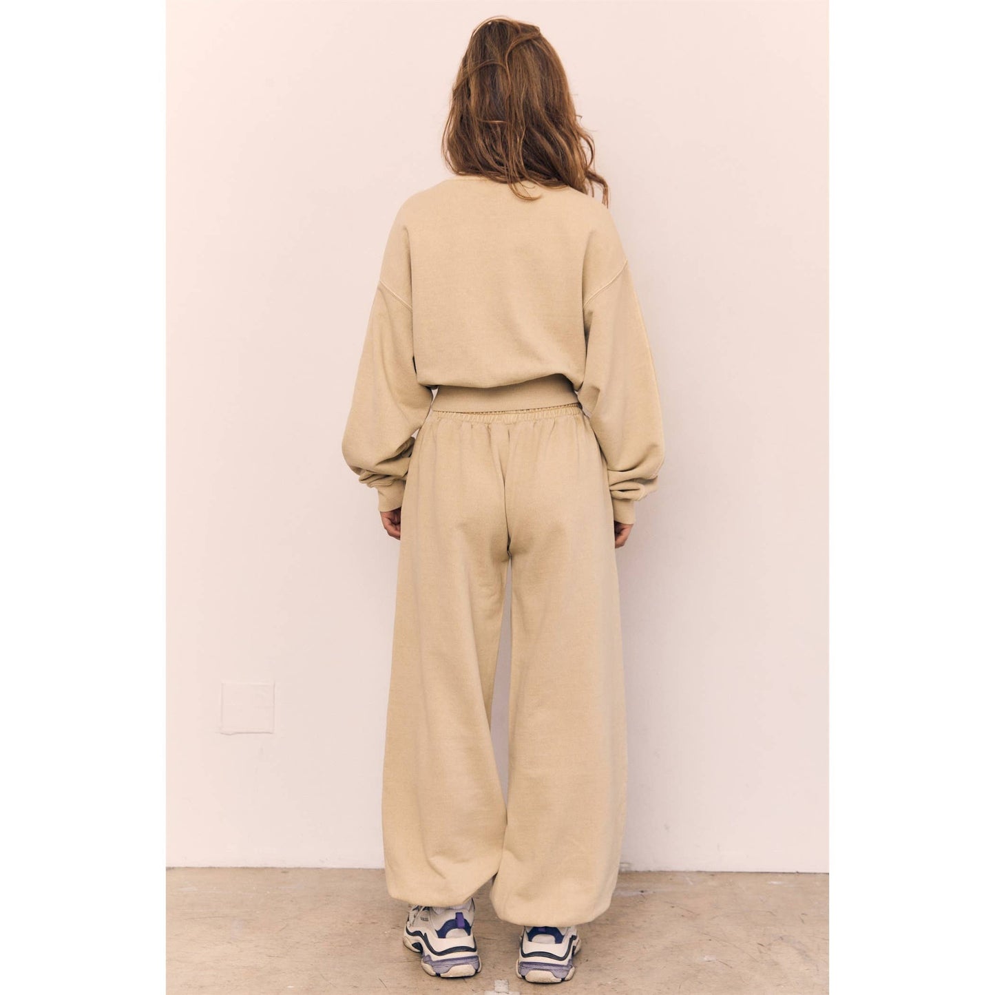 The Blank Lab - Acid Wash Wide Jogger Pants (AAB501_ACD): MIDNIGHT NAVY / S-M-L(2-2-2)