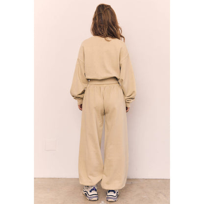 The Blank Lab - Acid Wash Wide Jogger Pants (AAB501_ACD): MIDNIGHT NAVY / S-M-L(2-2-2)