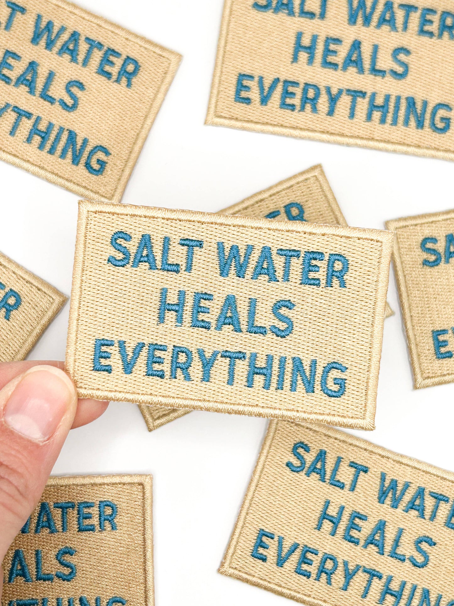 Field Trip Threads - Salt Water Heals Everything Embroidered Patch Coastal Quote