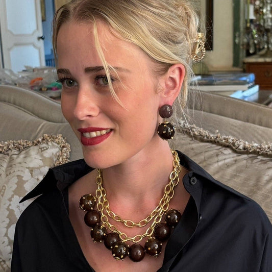 Michael Nash Jewelry - Valentina Studded Tortoise Studded Ball Necklace