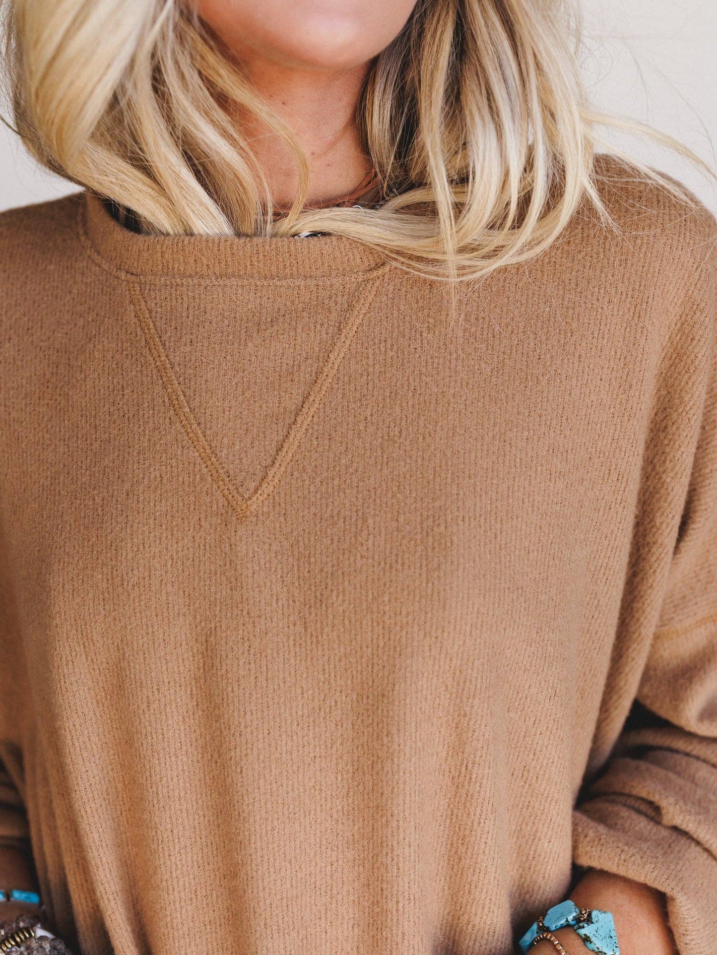 Three Bird Nest - Brayden Oversized Pullover - Camel: Camel / XL
