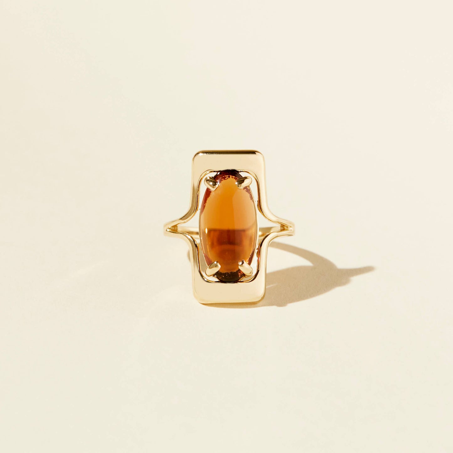 Lindsay Lewis - Walton Ring - Brown: Gold Plated / 6