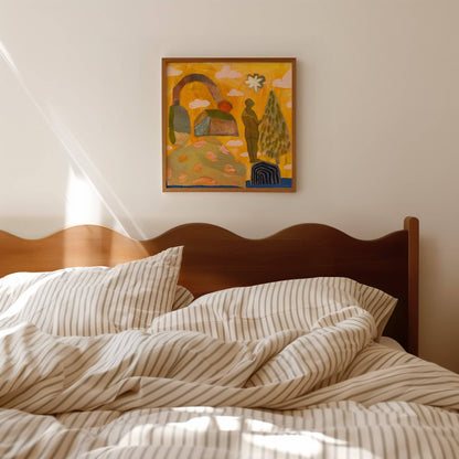 El Baker Art - Retro Nature Abstract Figure Art Print: Unframed, Giclee Paper Print Only / 16×16