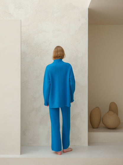 Lèmme - Cashmere blend wide-leg pants: Ceruleo / L