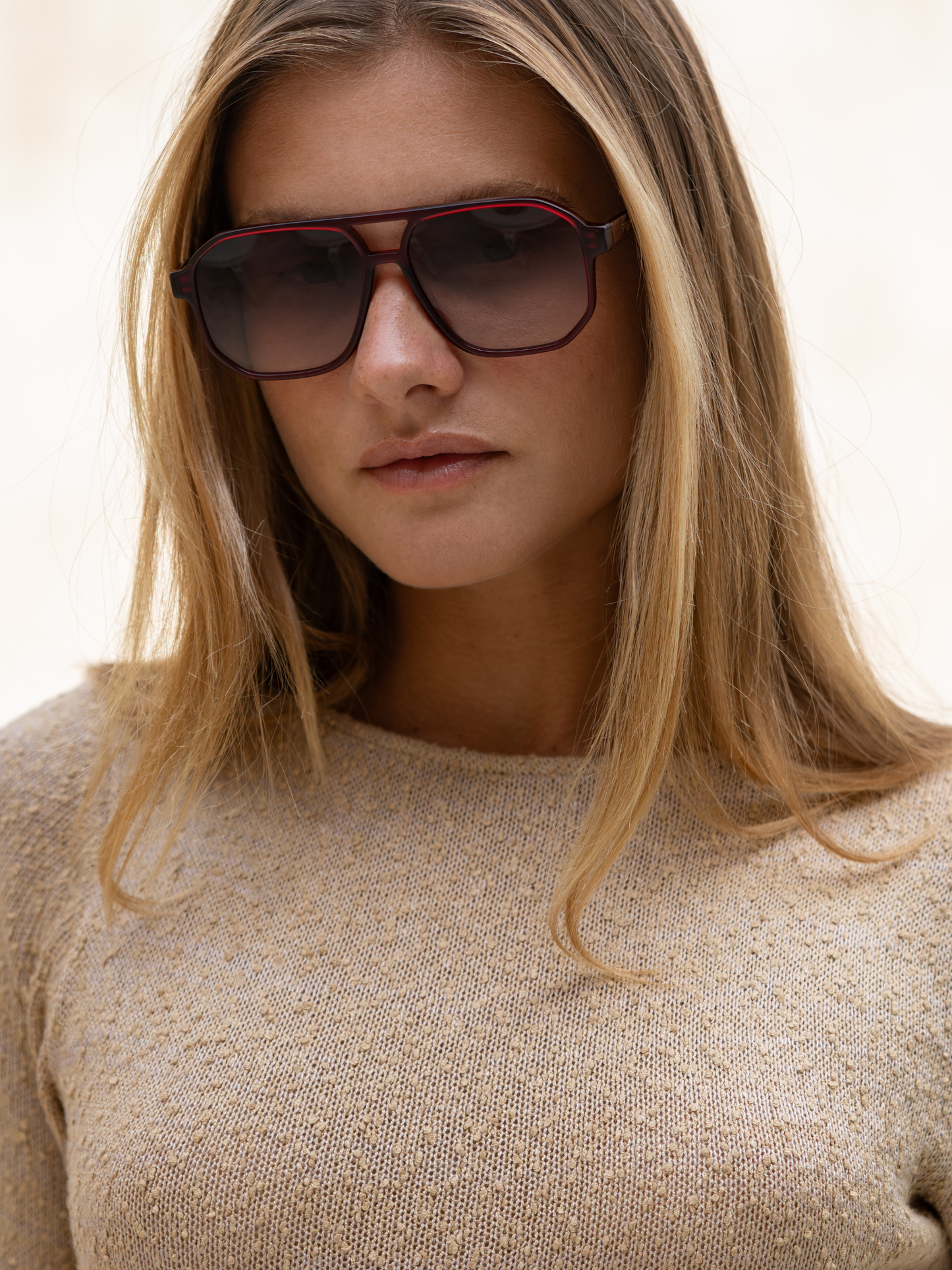 FREYRS Eyewear - Billie ( NEW ) Unisex Aviator Sunglasses : Dark Cherry