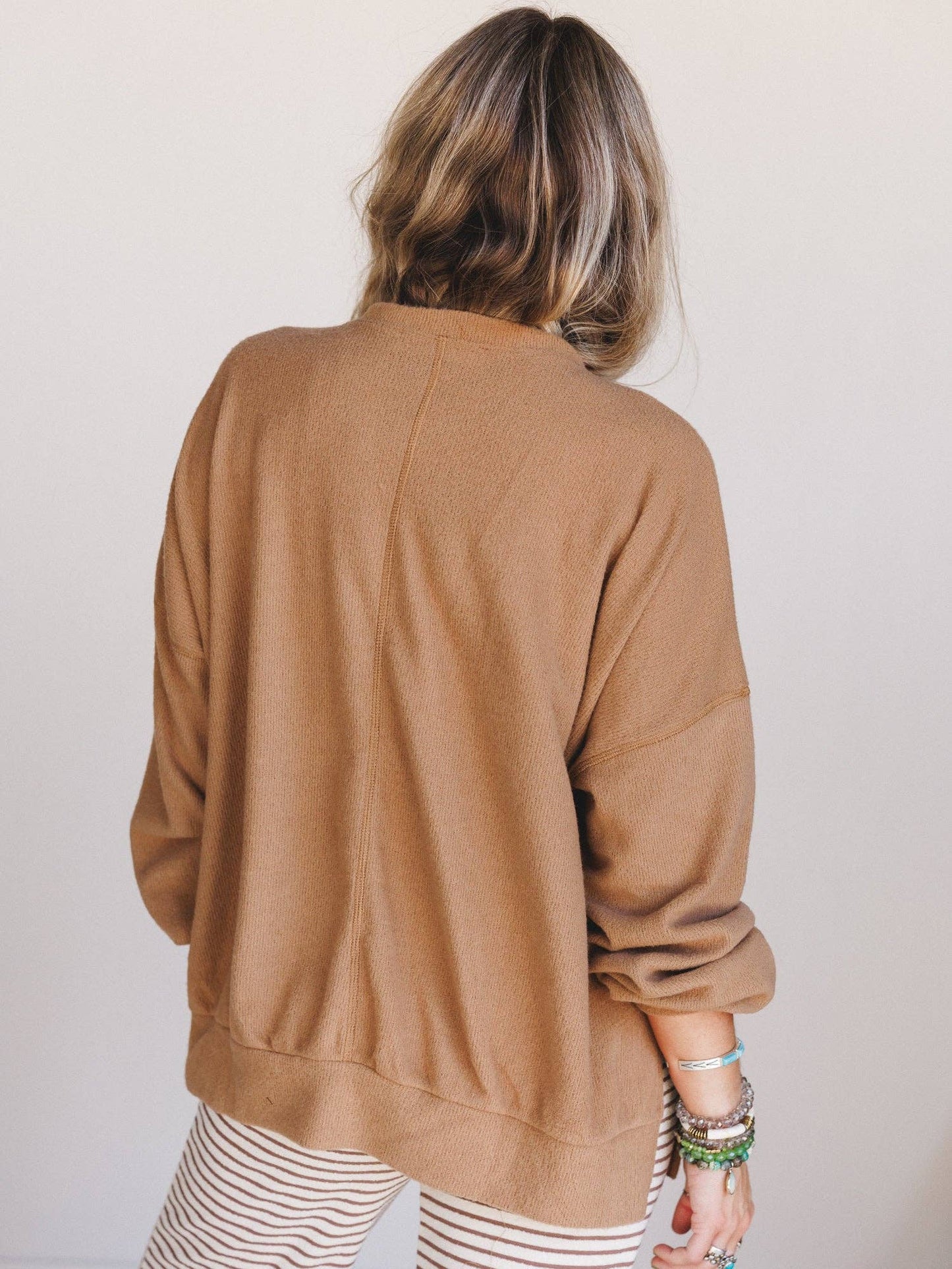 Three Bird Nest - Brayden Oversized Pullover - Camel: Camel / S