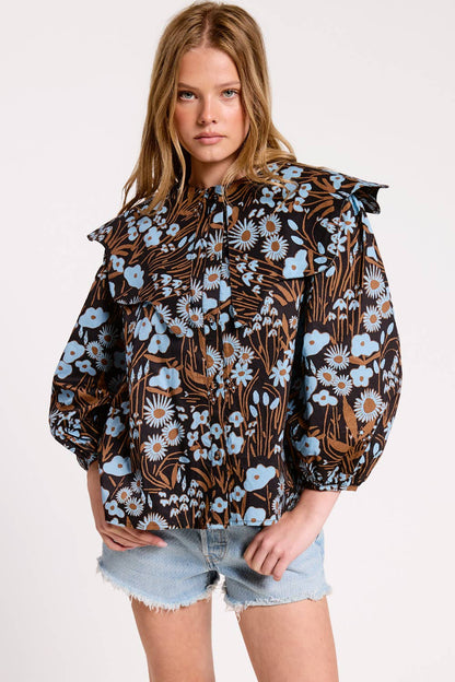 Ultramarine - Elowen Blouse: MIDNIGHT / S