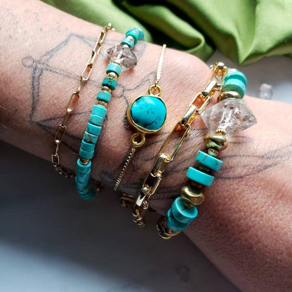 Dreamers of Dreams - Turquoise + Chain Slide Bracelet