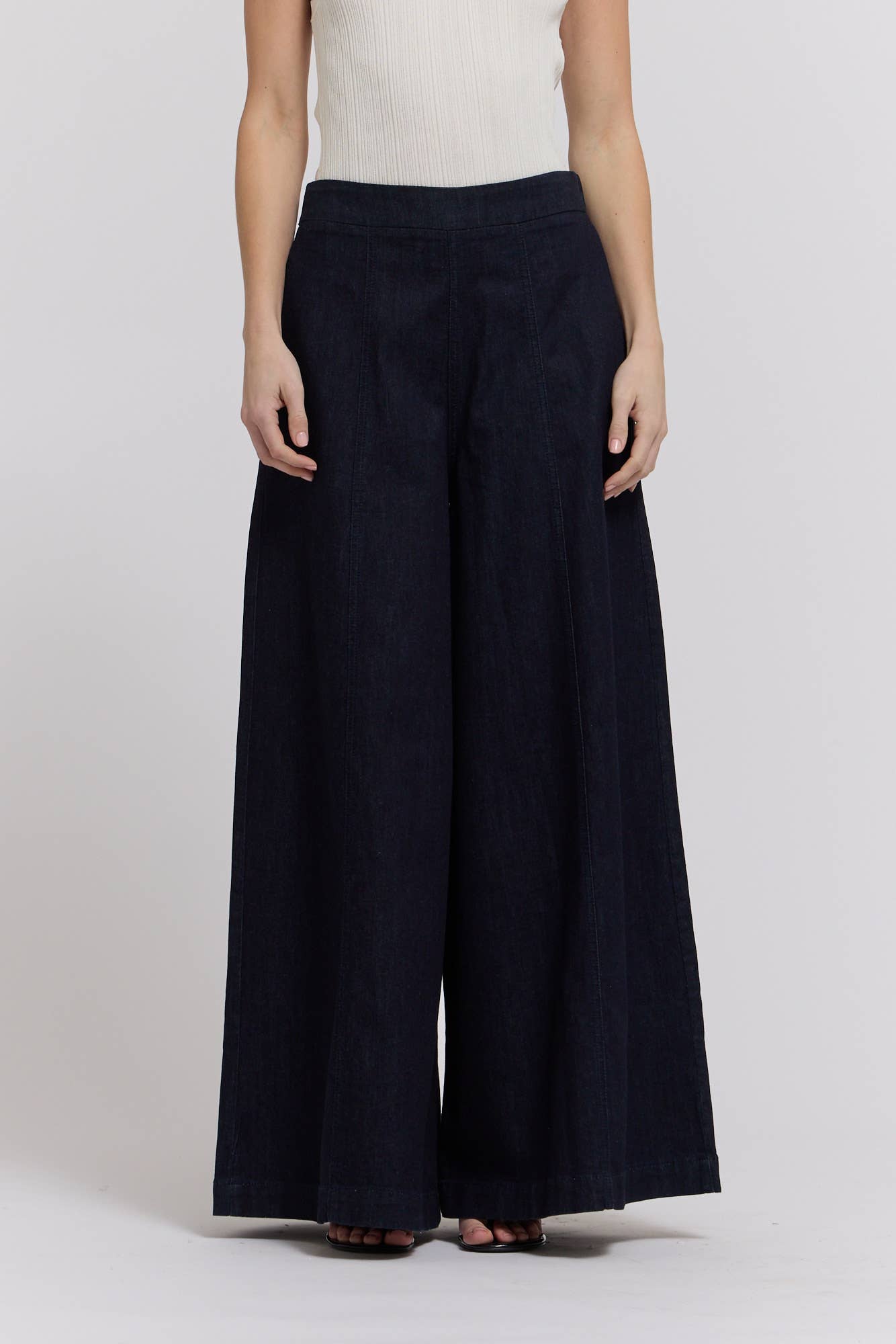 Grade & Gather - 50906BD - DENIM PANEL MAXI SKIRT: DEEP INDIGO / Contemporary / MEDIUM