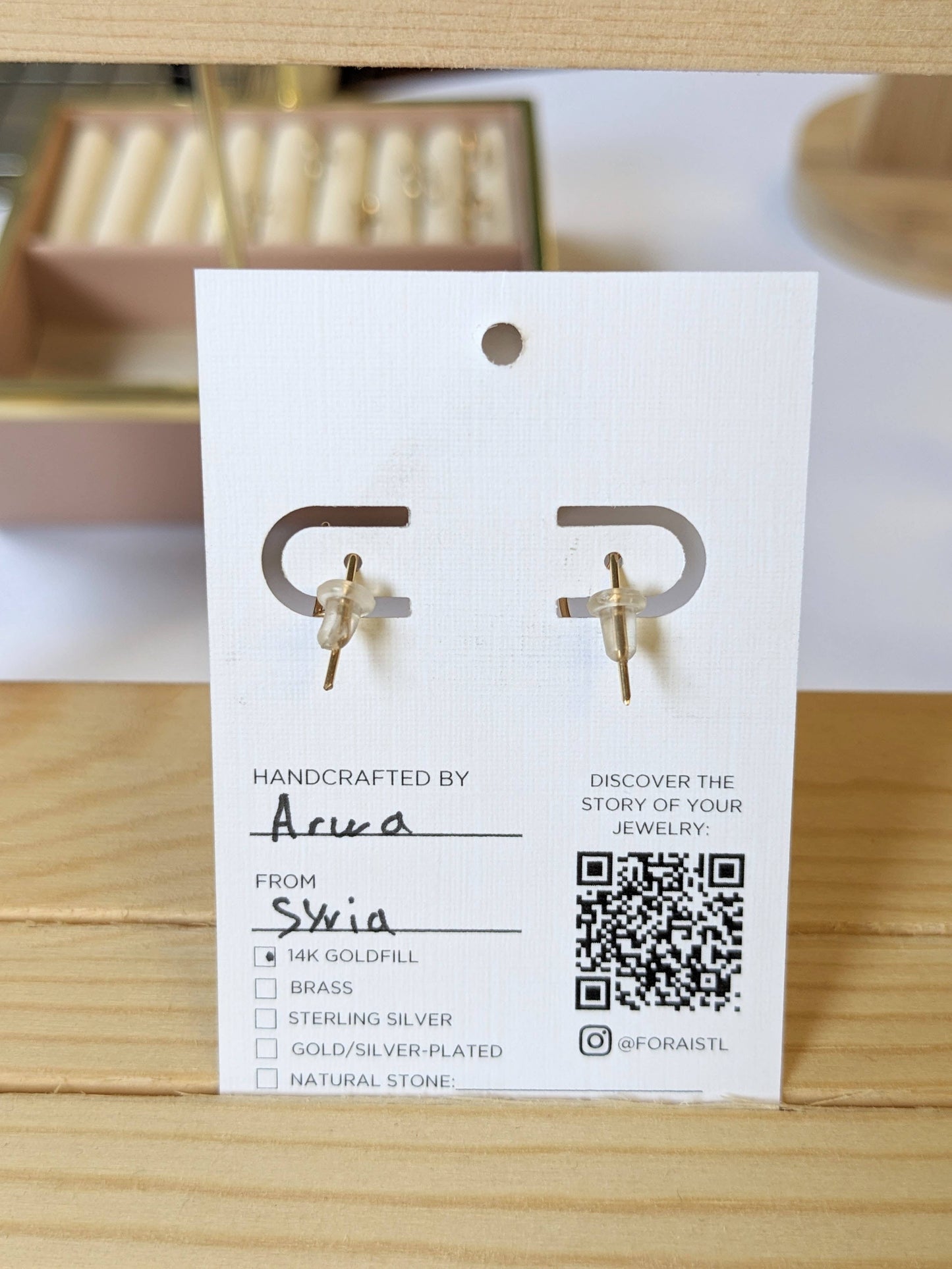Forai - Journey of Hope Huggie Earrings in 14k Gold Filled