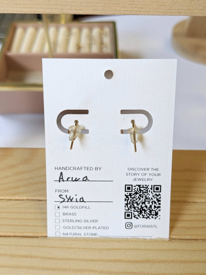 Forai - Journey of Hope Huggie Earrings in 14k Gold Filled