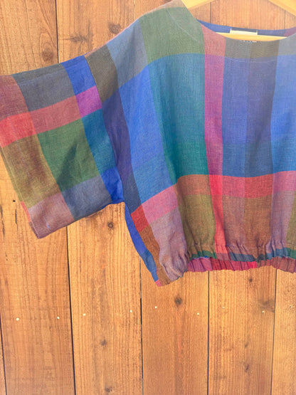 Joolee - Blue check top: S