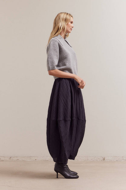 Grade & Gather - 42034 - 3/4 SHORT SLEEVE COLLAR NECK KNIT TOP: IRISH CREAM / Contemporary / SMALL