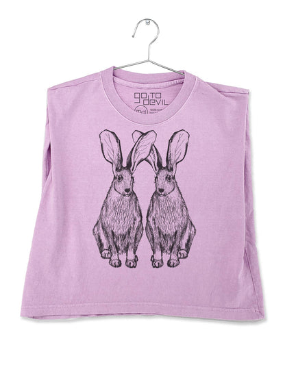 Go To Devil - Hares Joan Heavyweight Muscle Tee: Pink Lavender / Lg