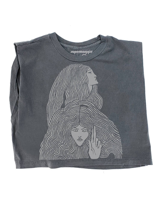 Supermaggie @ Faire - Witches Maisie Heavyweight Muscle Tee: Off Black / Md