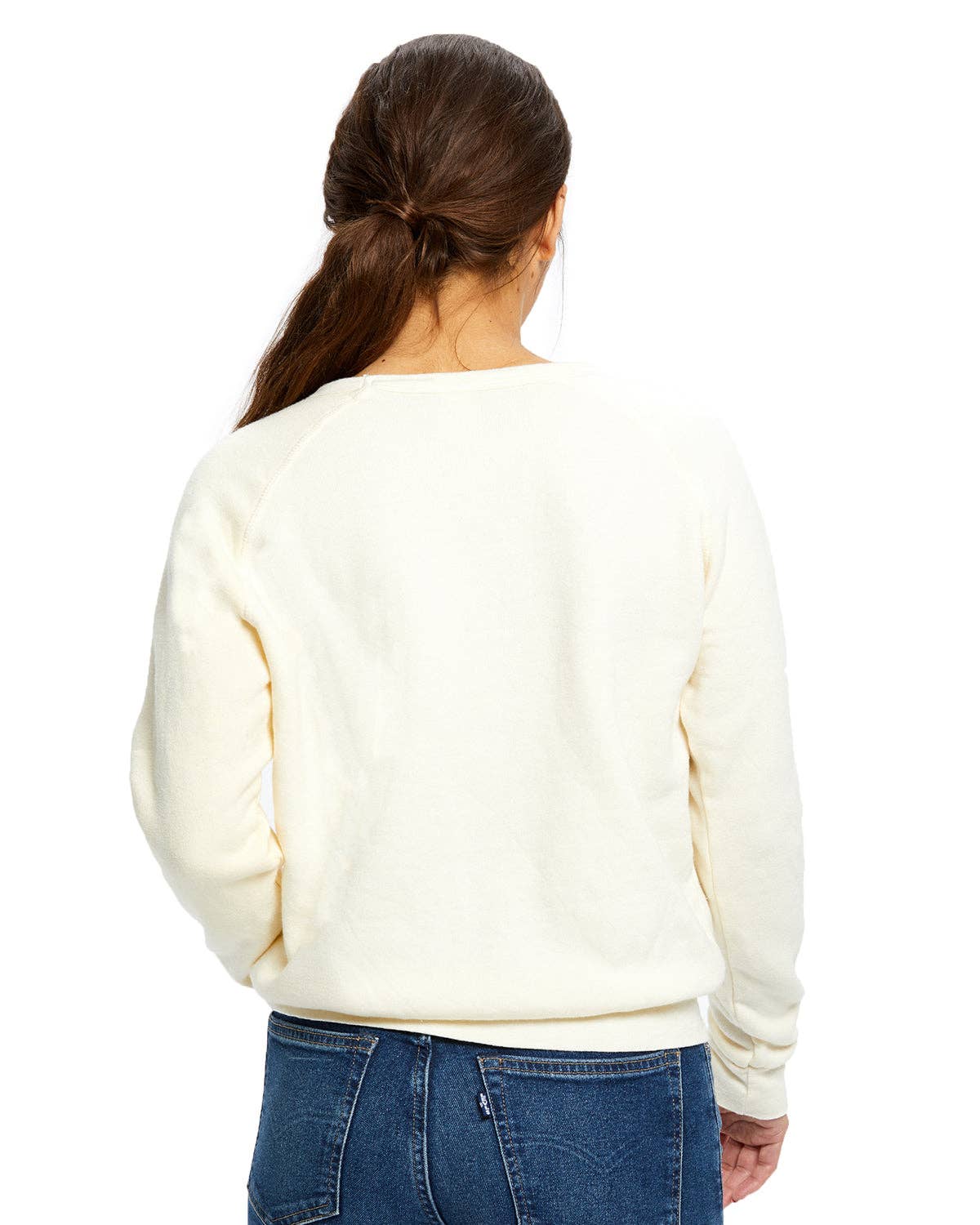 US Blanks - Women's Raglan Pullover Long Sleeve Crew Neck: Tri-navy / S