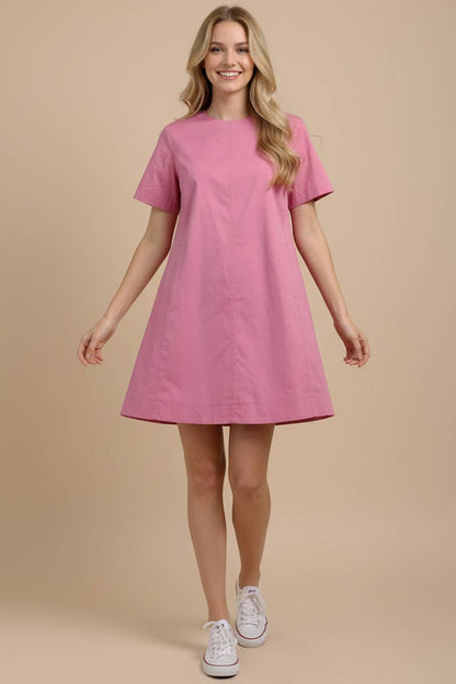 PINCH - TUNIC MINI DRESS WITH TUCKED DETAIL AT BACK - 6756D: DEEP NAVY / L