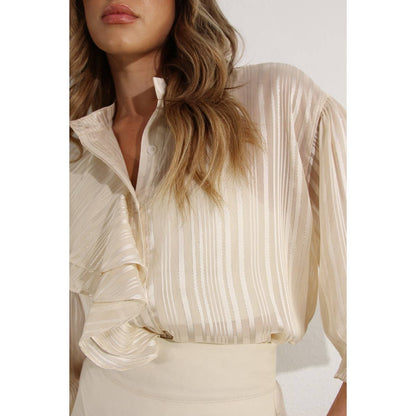 Mulla - Ruffle Blouse - Regular Fit: VANILLA / S
