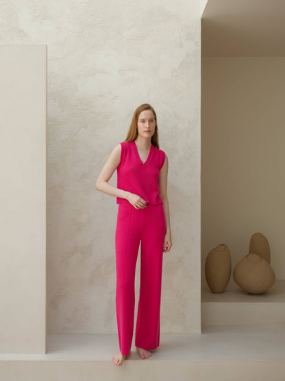 Lèmme - Cashmere blend wide-leg pants: Ceruleo / L