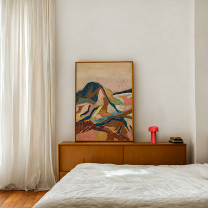 El Baker Art - Jewel Tones Mountain Southwest Abstract Art Print: Unframed, Giclee Paper Print Only / 11×14