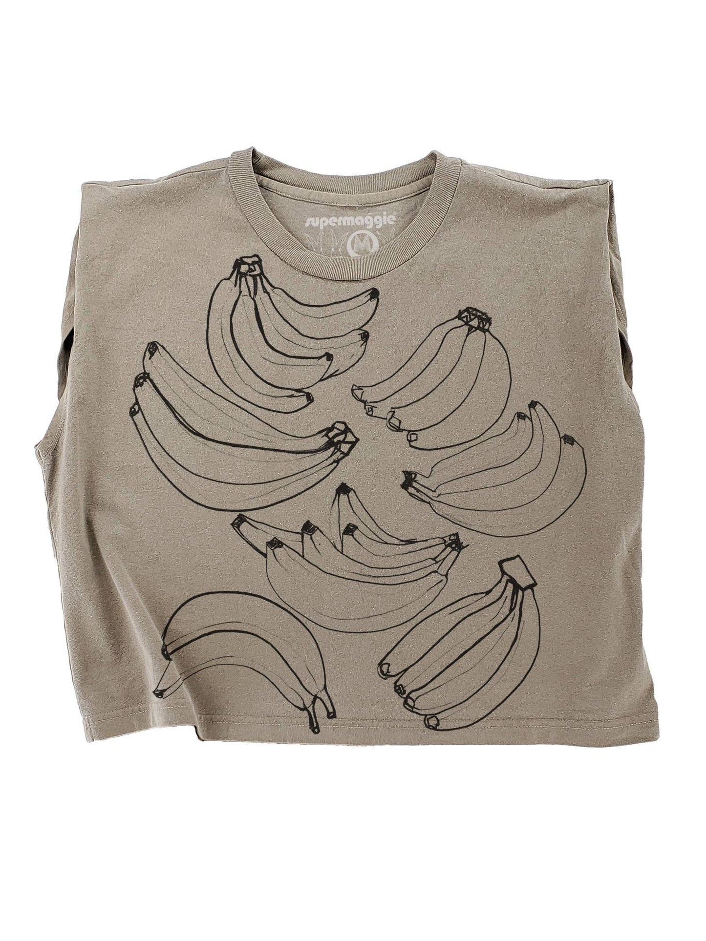 Supermaggie @ Faire - Bananas Maisie Heavyweight Muscle Tee: Off Black / Lg