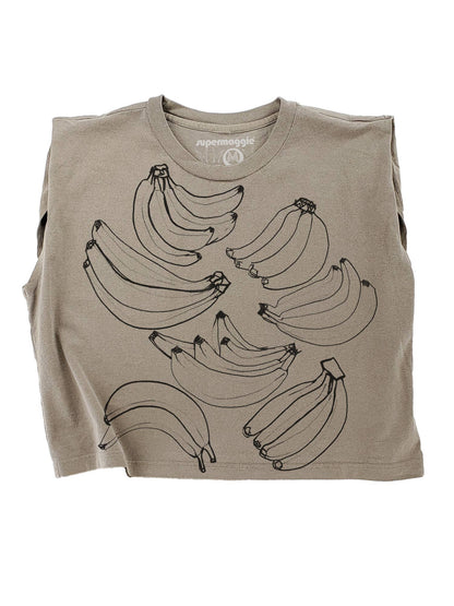 Supermaggie @ Faire - Bananas Maisie Heavyweight Muscle Tee: Off Black / Lg