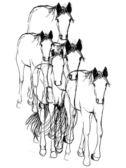 Supermaggie @ Faire - Horses Gwenn Heavyweight Tee: Off Black / Sm