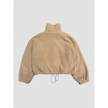 The Blank Lab - CONTRAST ZIP SHERPA JACKET-AAB648: GREEN / PINK ZIP / S-M-L(2-2-2)