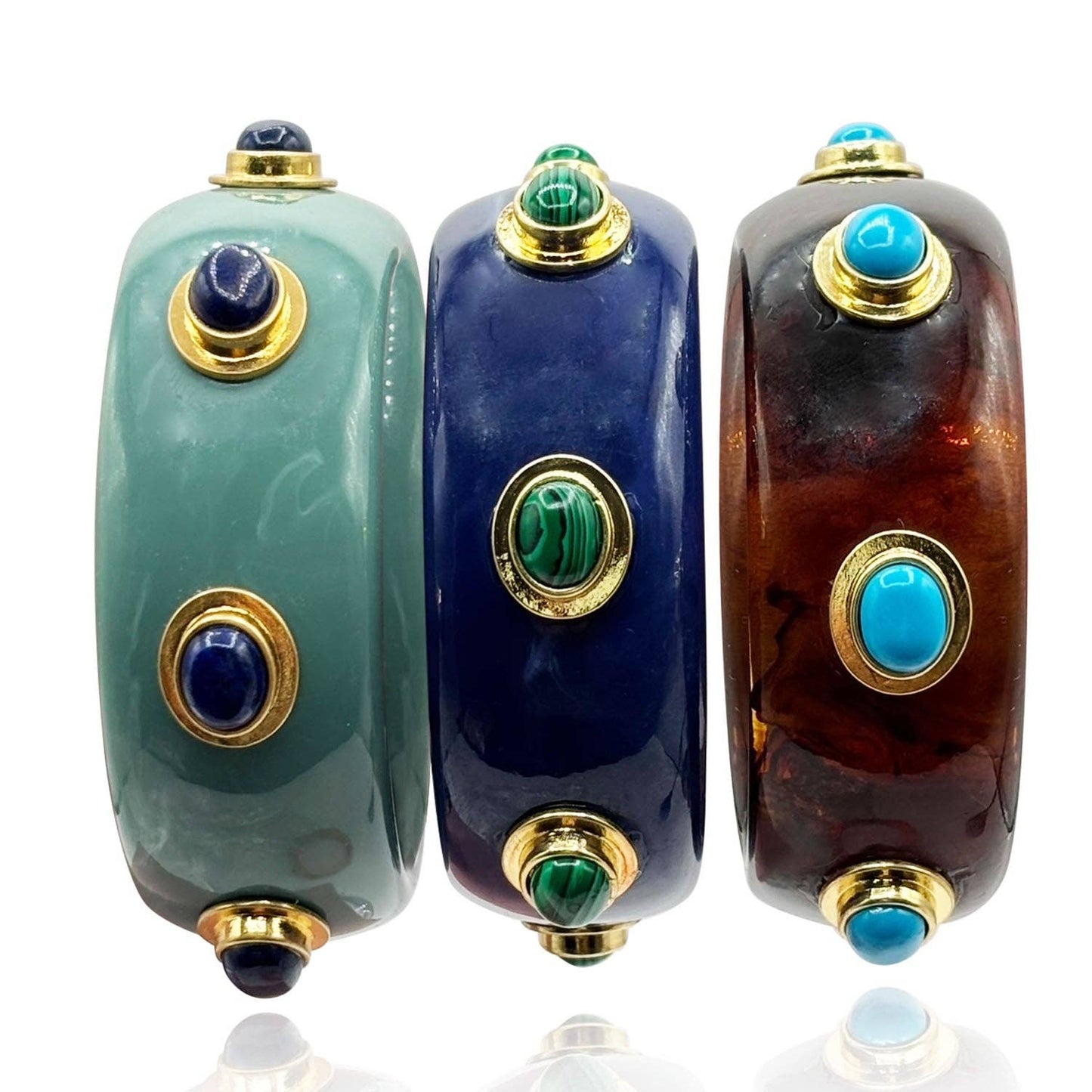 Michael Nash Jewelry - Renee Bangle In Turquoise Resin And Lapis Stones