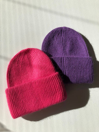 Billy Bamboo - ROYAL ANGORA WOOL BEANIE - crystal brights: Blue sapphire