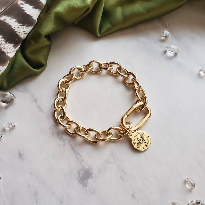 Dreamers of Dreams - Chunky Cable Chain Gold Plated Bracelet