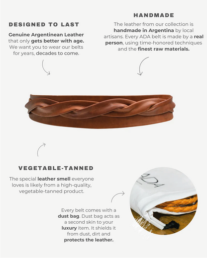 ADA Collection Belts - Midi Wrap Belt – Cognac | Adjustable One-Size