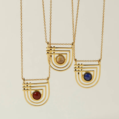 Lindsay Lewis - Golden Era Necklace - Agate: 16" Chain