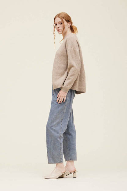 Grade & Gather - 41484 - FRONT TO BACK OVERLAP SWEATER: NATURAL / MEDIUM