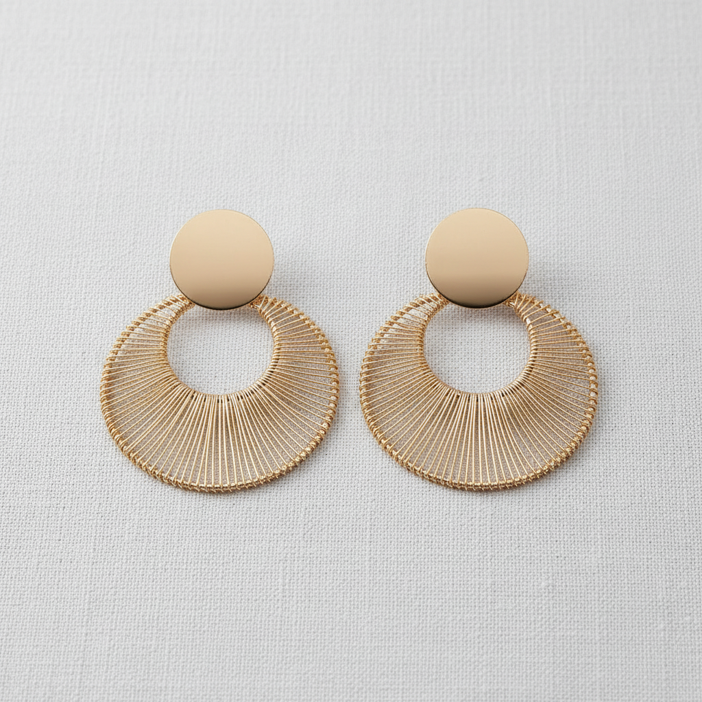 paperln - Metallic Twisted Circle Stud Earrings