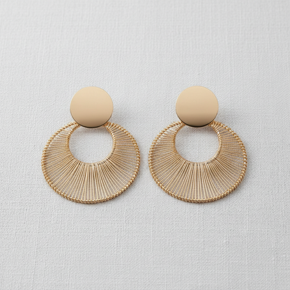paperln - Metallic Twisted Circle Stud Earrings