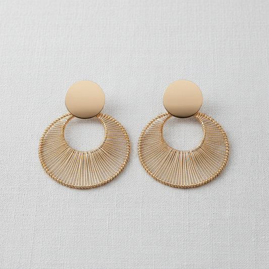 paperln - Metallic Twisted Circle Stud Earrings