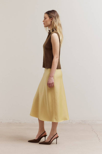 Grade & Gather - 50685 - SATIN MERMAID FIT SKIRT: BLUE DUSK / Contemporary / MEDIUM