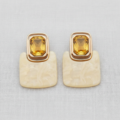 paperln - Resin Rhinestone Square Stud Earrings