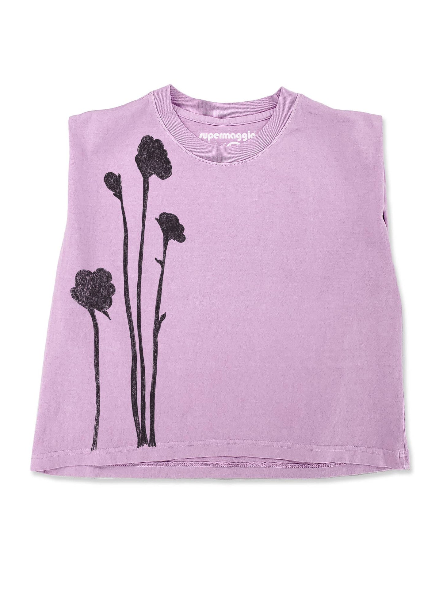 Supermaggie @ Faire - Shadow Flowers Maisie Heavyweight Muscle Tee: Off White / Lg