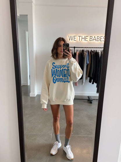 WE THE BABES - Support woman owned Graphic Sweatshirt - Vanilla: L