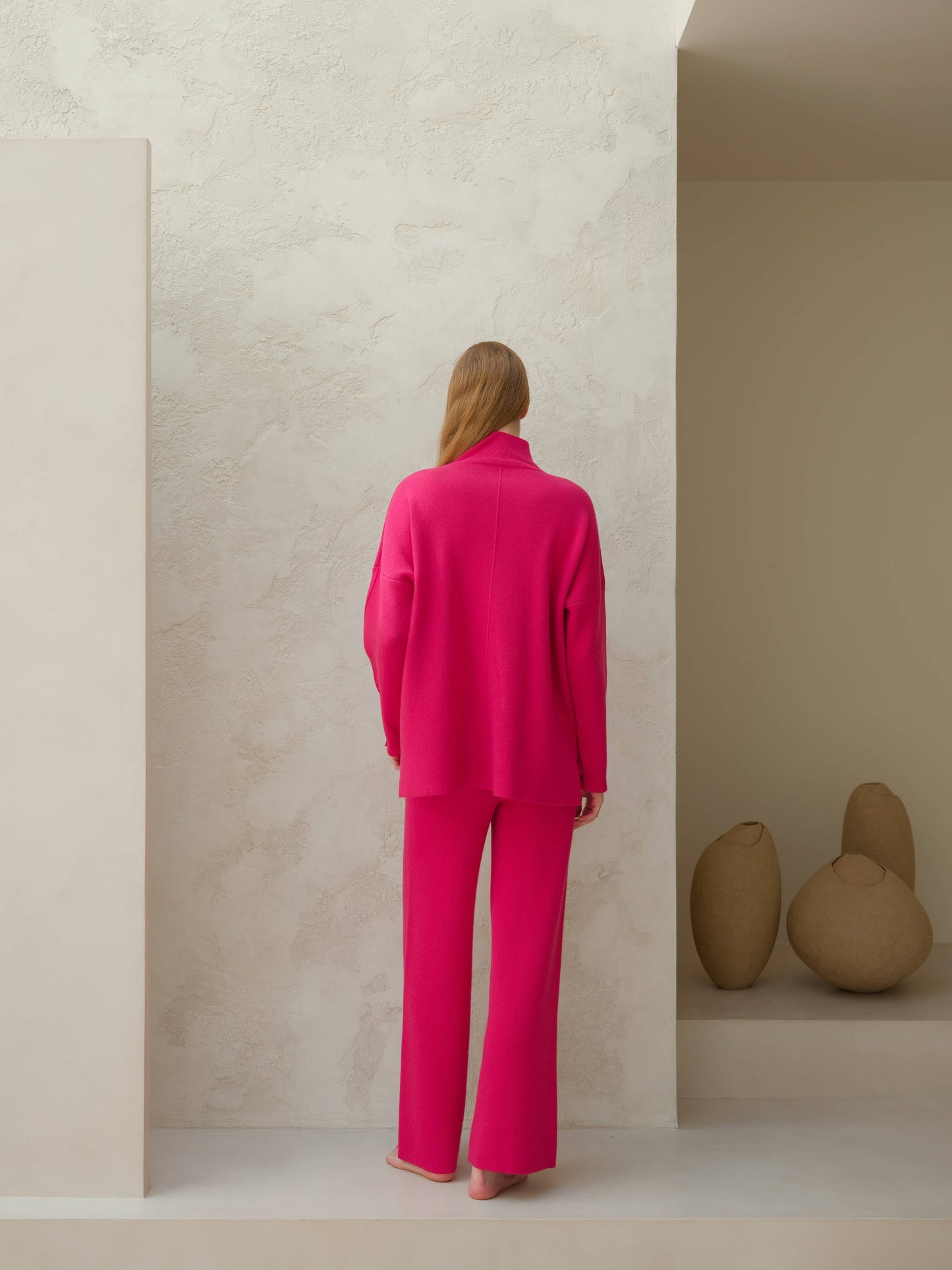 Lèmme - Cashmere blend wide-leg pants: Ceruleo / L