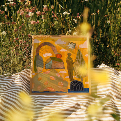 El Baker Art - Retro Nature Abstract Figure Art Print: Unframed, Giclee Paper Print Only / 16×16