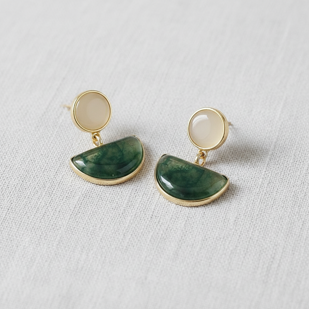 paperln - Green Acrylic Geometric Earrings
